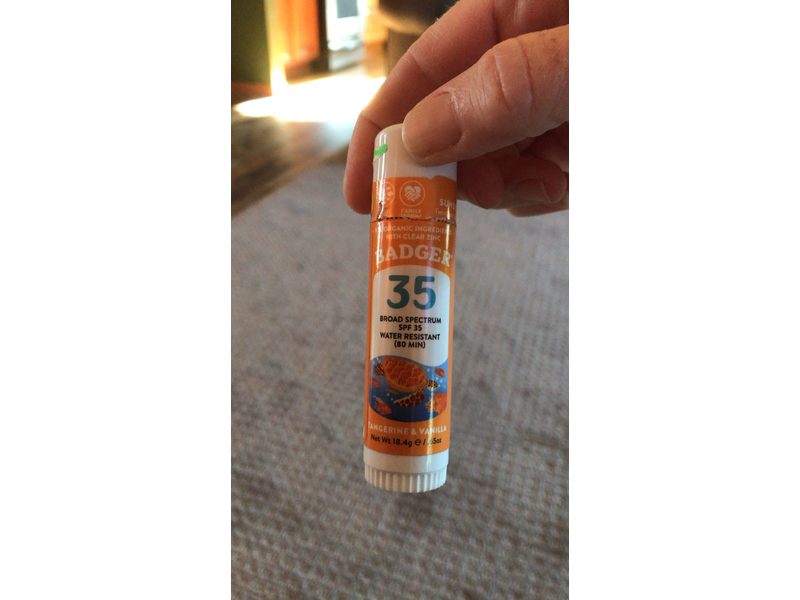 Badger Kids Mineral Face Sunscreen Stick, Tangerine & Vanilla, SPF 35, 0.65 oz/18.4 g