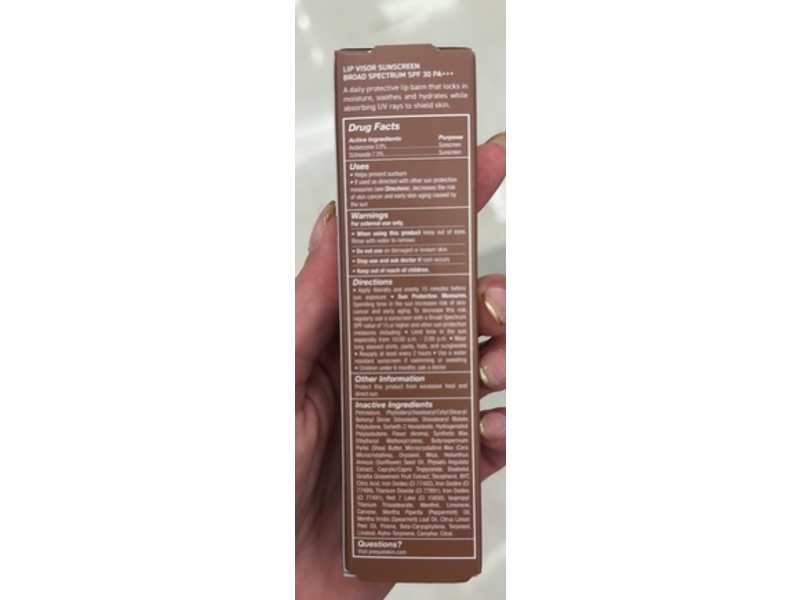 Prequel Lip Visor Sunscreen, SPF 30, Mahogany, 0.34 fl oz/10 mL