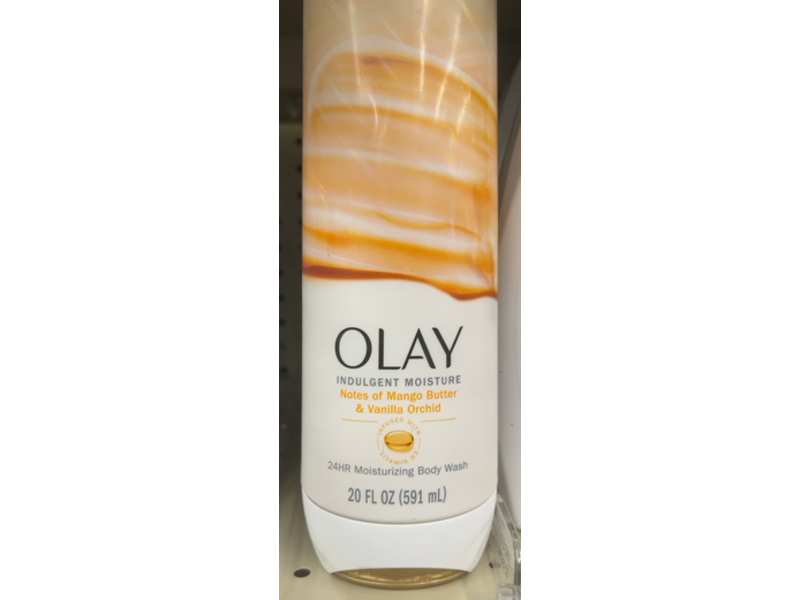 Olay Indulgent Moisturizing Body Wash, Mango Butter & Vanilla Orchid, 20 fl oz/591 mL
