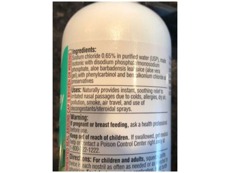 Walgreens Saline Nasal Spray, Aloe, 3 fl oz/88 mL