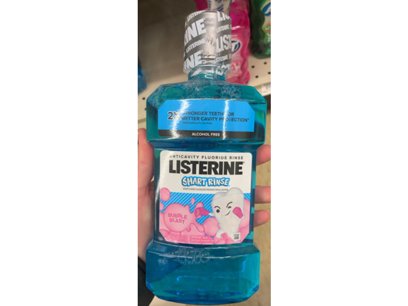 Listerine Smart Anticavity Fluoride Rinse, Bubble Blast, 16.9 fl oz/500 mL, Pack Of 3