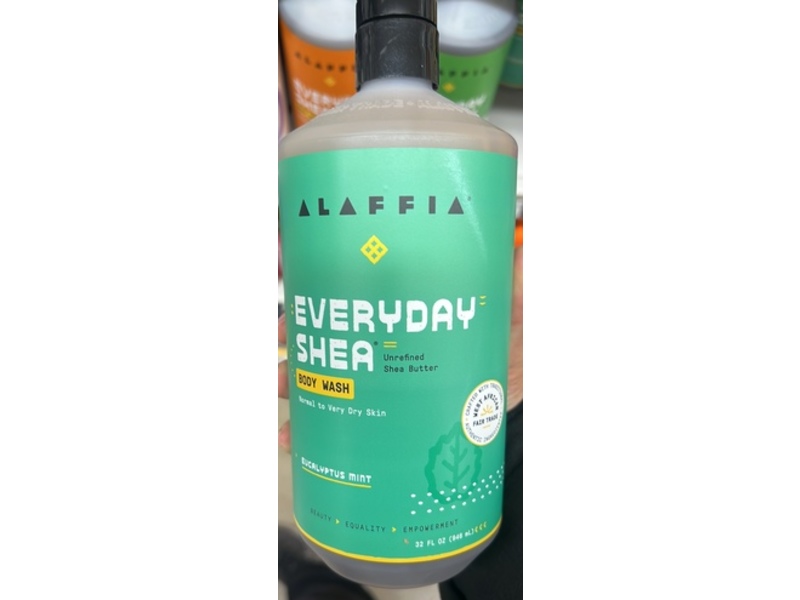 Alaffia Everyday Shea Body Wash, Eucalyptus Mint, 32 fl oz/946 mL