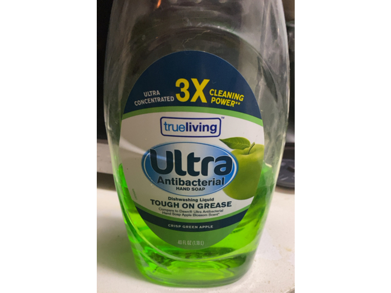 Trueliving Ultra Antibacterial Hand Soap, Crisp Green Apple, 40 fl oz/1.18 L