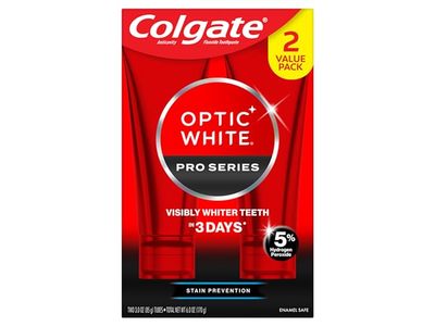 Colgate Visibly Whiter Teeth Toothpaste, Optic White, 3 oz/85 g, Pack Of 2