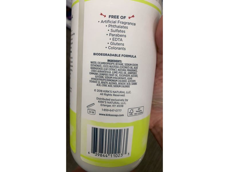 Kirk's Since 1839 3-In-1 Head To Toe Nourishing Cleanser, Juniper & Lime, 32 fl oz/946 mL