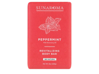 Sunaroma Revitalizing Body Bar, Peppermint, Rosemary Oil, 8 oz/226 g