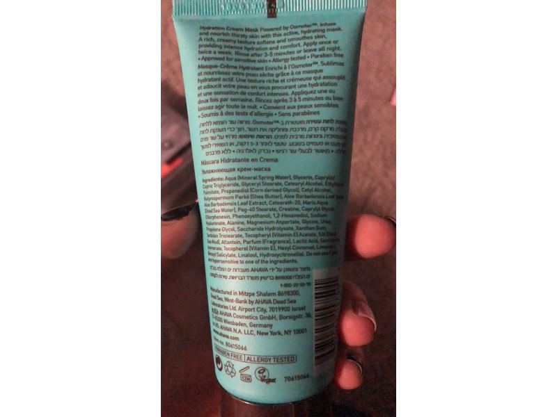 Ahava Hydration Cream Mask, Hydrate, 3.4 fl oz/100 mL