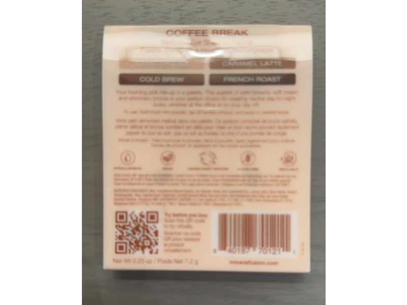 Mineral Fusion Eyeshadow Palette, Coffee Break,0.25 oz/7.2 g