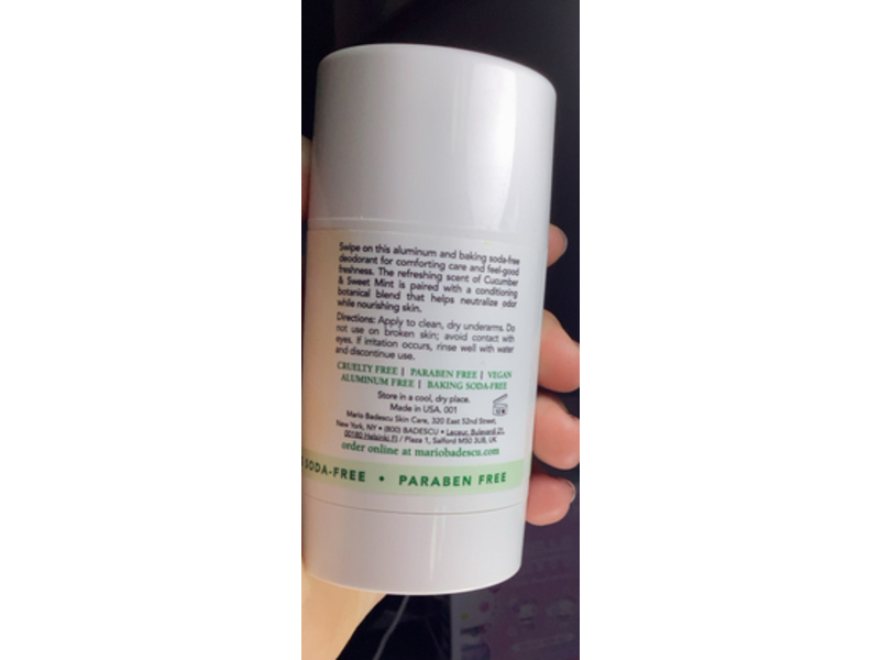 Mario Badescu Deodorant, Cucumber & Sweet Mint, 2.4 oz/68 g