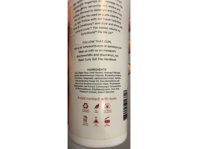 Curlyworld Sham-Free Hair & Scalp Cleanser, 12 oz/355 mL