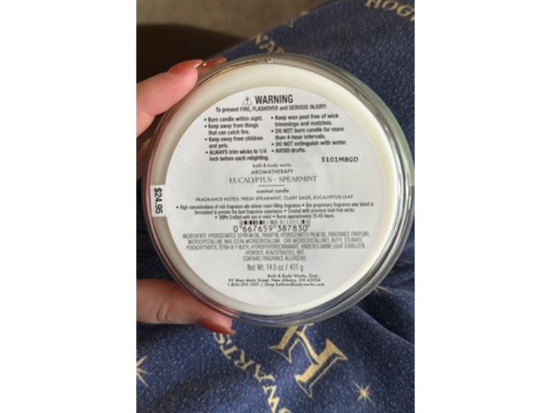 Bath & Body Works Aromatherapy Stress Relief Soy Wax Blend Candle, Eucalyptus + Spearmint, 14.5 oz/411 g
