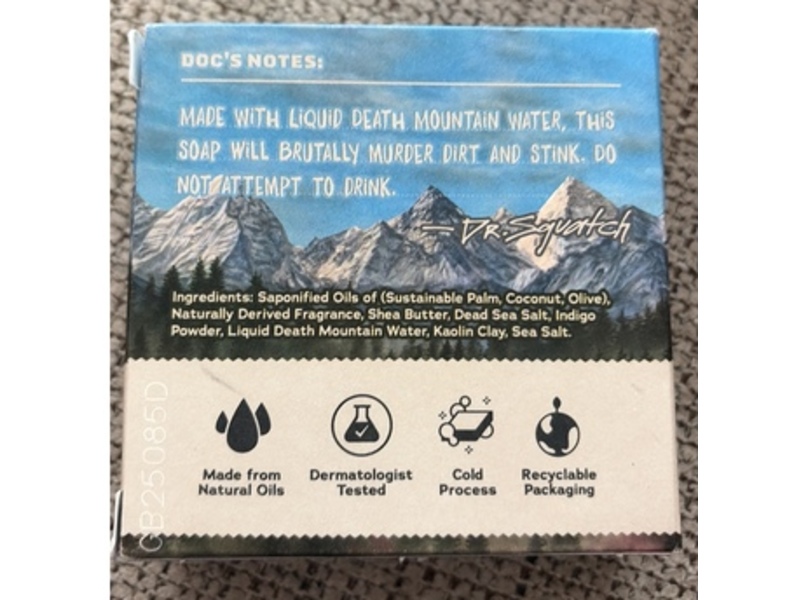 Dr.Squatch Liquid Death Men's Natural Soap, Dirt Destroyer Dead Sea Salt, 5 oz/141 g