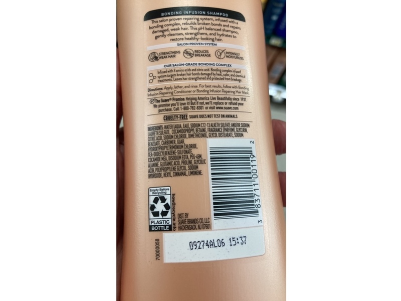 Suave Bonding Infusion Repairing Shampoo, 12.6 fl oz/373 mL