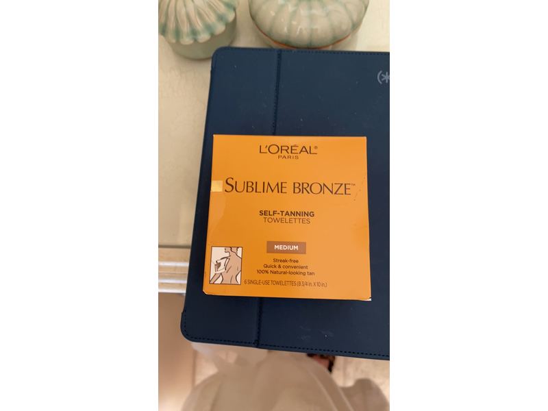 L'oreal Paris Sublime Bronze Self-Tanning Towelettes, Medium, Streak Free, 6 Count, Pack Of 2