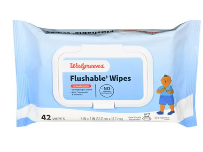 Walgreens Flushable Wipes, 12 Count