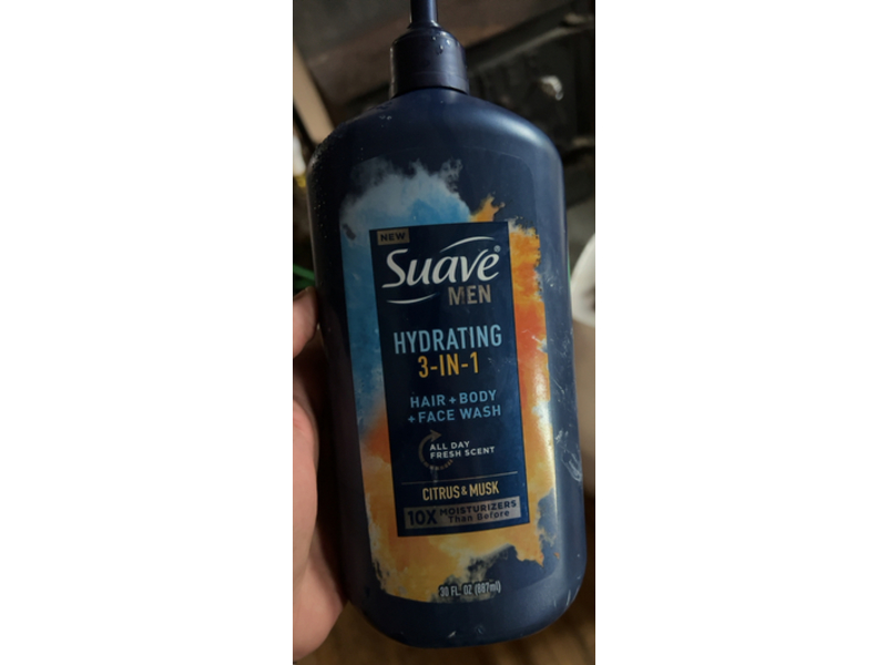 Suave Hydrating 3 In 1 Hair + Body + Face Wash, Citrus & Musk, 30 fl oz/887 mL