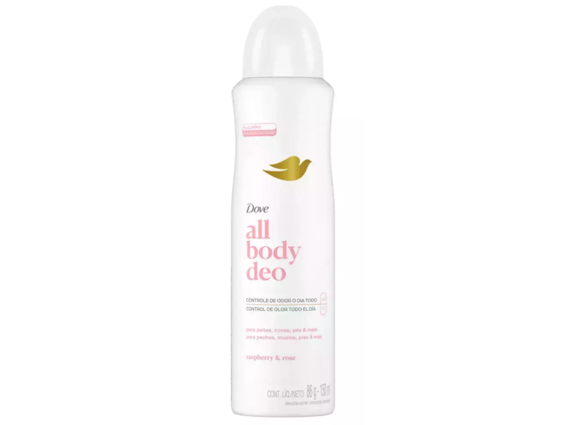 Dove All Body Deo, Raspberry & Rose, 150 mL