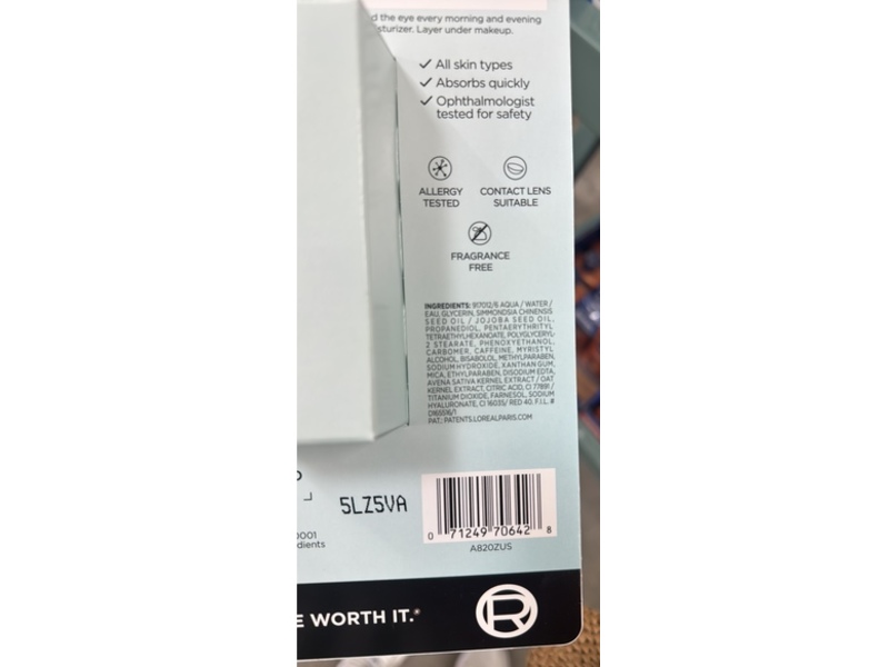 L'Oreal Paris Eye Defense Eye Cream, 0.5 oz/14 g, Pack Of 2