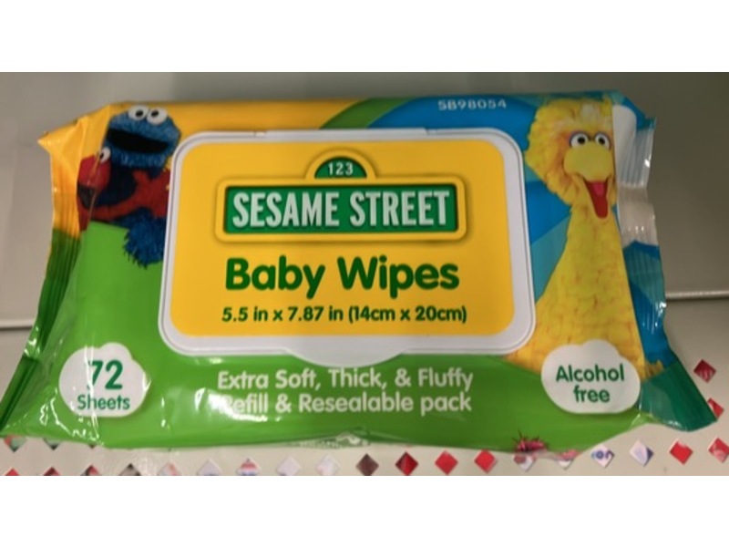 Sesame Street Baby Wipes, Alcohol Free, 72 Count