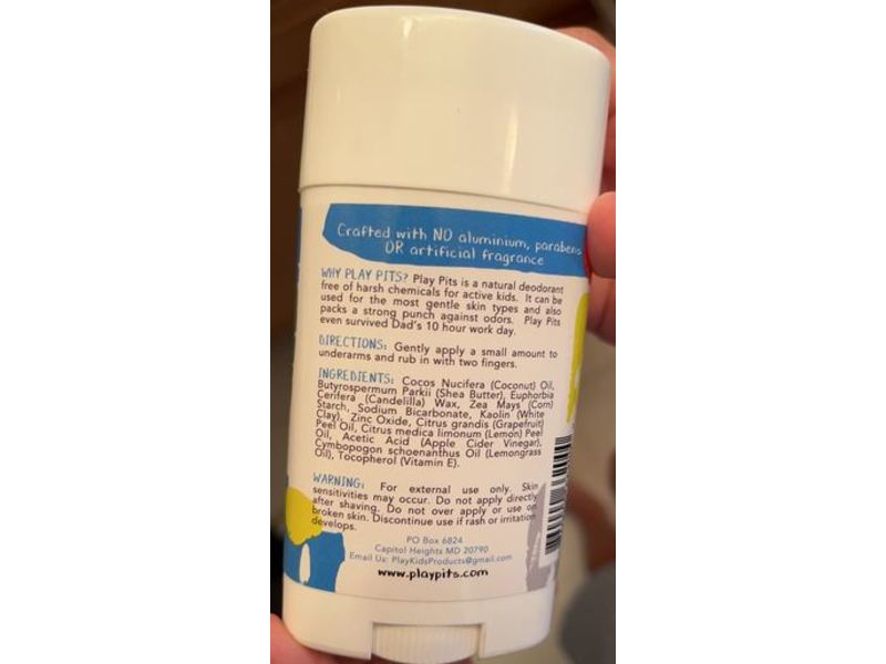 Play Pits Natural Deodorant, Suga, 75 g