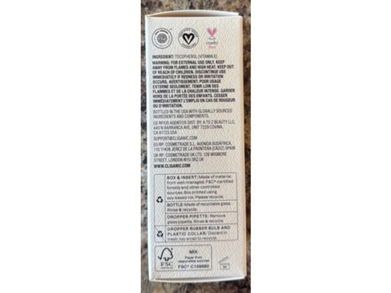 Cliganic Vitamin E Oil, 60,000 IU, 2 fl oz/60 mL