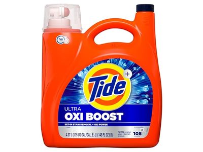 Tide Ultra Oxi Boost Liquid Laundry Detergent, 105 Loads, 148 fl oz/4.37 L