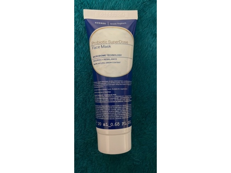 Korres Greek Yoghurt Probiotic SuperDose Face Mask, 0.68 fl oz/20 mL