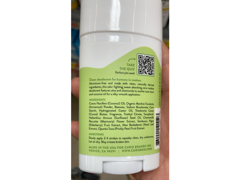 Curie Clean Deodorant, White Tea, 2 oz