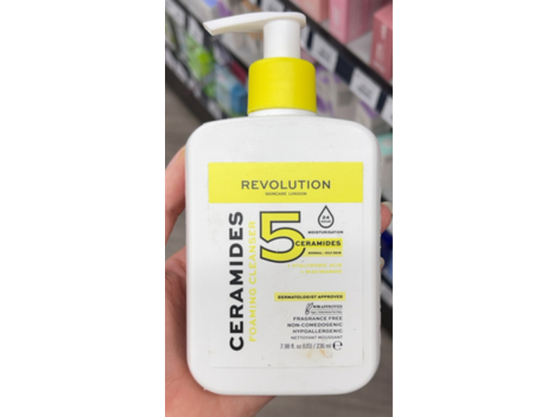Revolution Skincare Ceramides foaming Cleansing, Hyluronic Acid + Hiacihamidc, 7.98 fl oz/236 mL