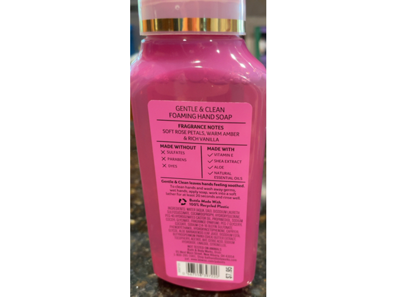 Bath & Body Works Gentle & Clean Foaming Hand Soap, Rose & Amber, 8.75 fl oz/259 mL