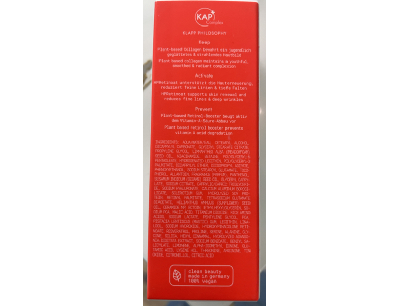 Klapp Resist Aging Triple Action Pro Age Serum, Retinol, 1 fl oz/30 mL