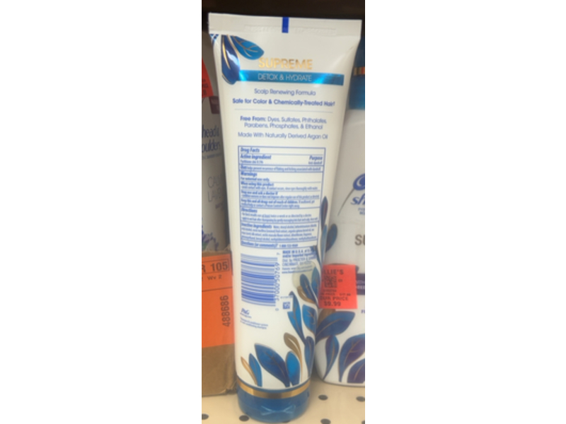 Head & Shoulders Supreme Detox & Hydrate Scalp & Hair Conditioner, Argan Oil & Coconut Water, 9.4 fl oz/278 mL