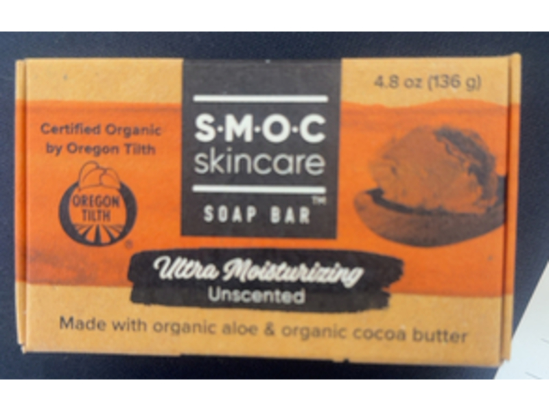 S.M.O.C Skincare Ultra Moisturizing Soap Bar, Aloe & Organic Cocoa Butter, Unscented, 4.8 oz/136 g