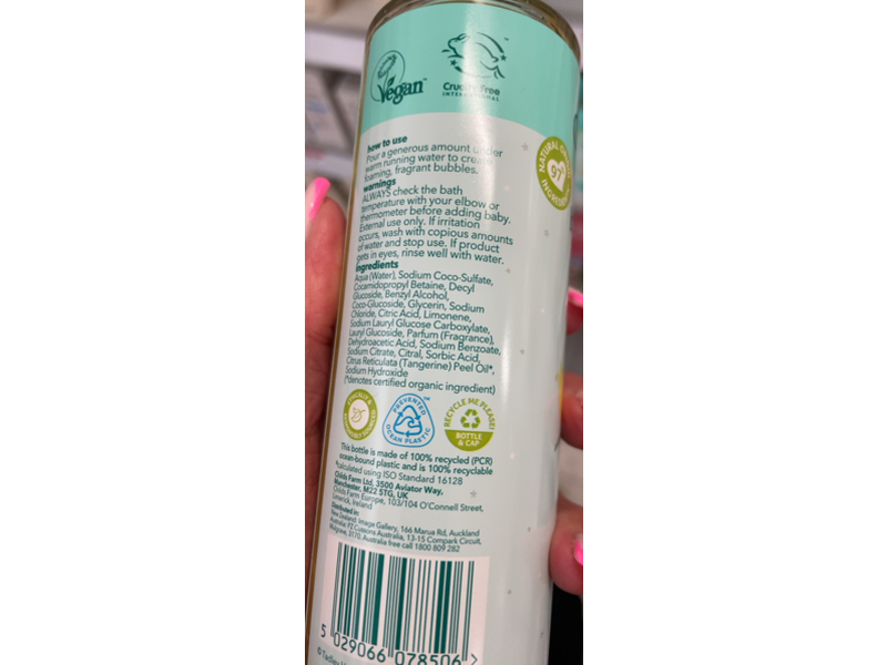 Childs Farm Baby Bedtime Bubbles, Organic Tangerine, 250 mL