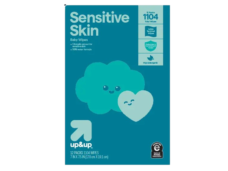 Up & Up Sensitive Skin Baby Wipes, Pack Of 12, 1104 Count
