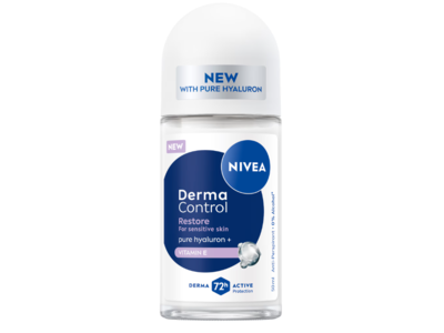 Nivea Derma Control Restore Deodorant Roll-On, Vitamin E, 50 mL