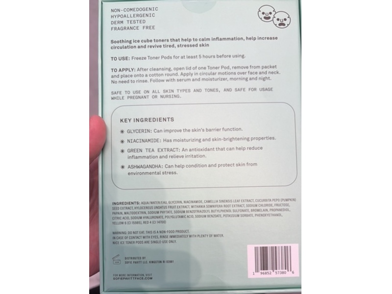 Sofie Pavitt Face Frozen Toner Pods, Nice Ice, 5.30 mL, 12 Count