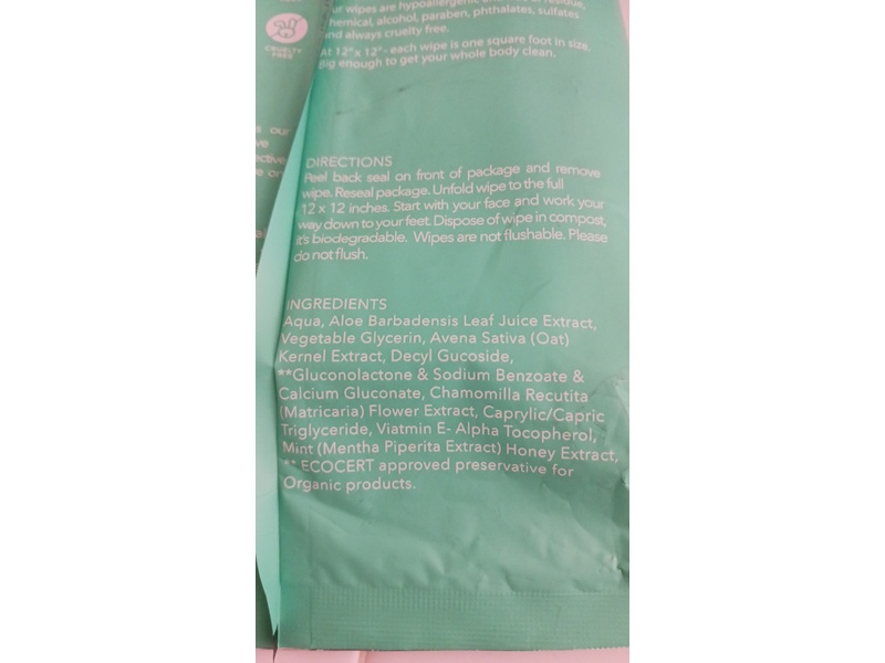 HyperGo Wipes For Your Life Showerless Body Wipes, Mint, 20 Count