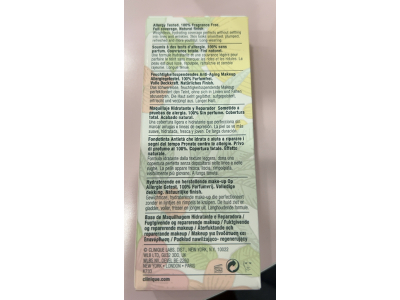 Clinique Even Better Refresh Hydrating & Repairing Makeup, CN58 Honey, 1 fl oz/30 mL