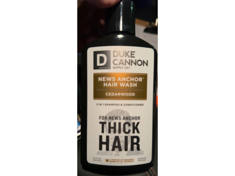 Duke Cannon News Anchor Hair Wash, Cedarwood, 10 fl oz/295 mL, Pack Of 2