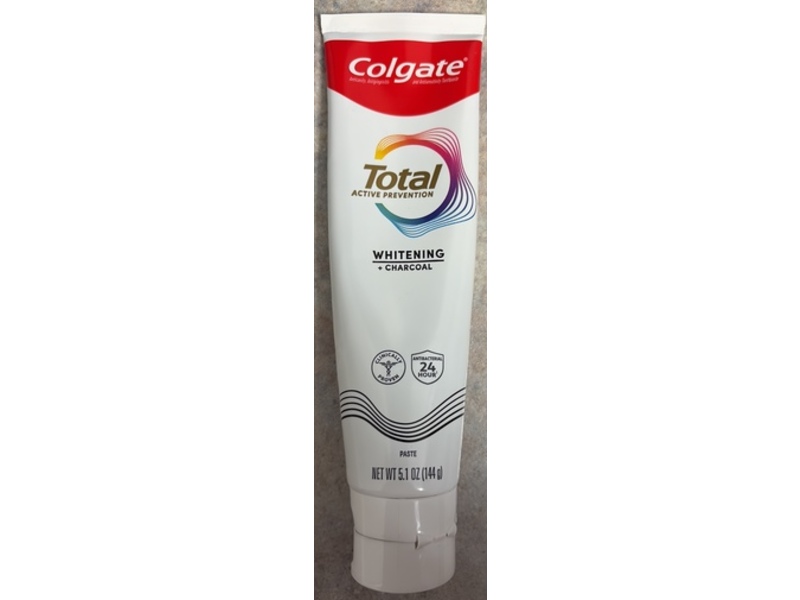 Colgate Total Active Prevention Whitening Toothpaste, Charcoal, 5.1 oz/144 g