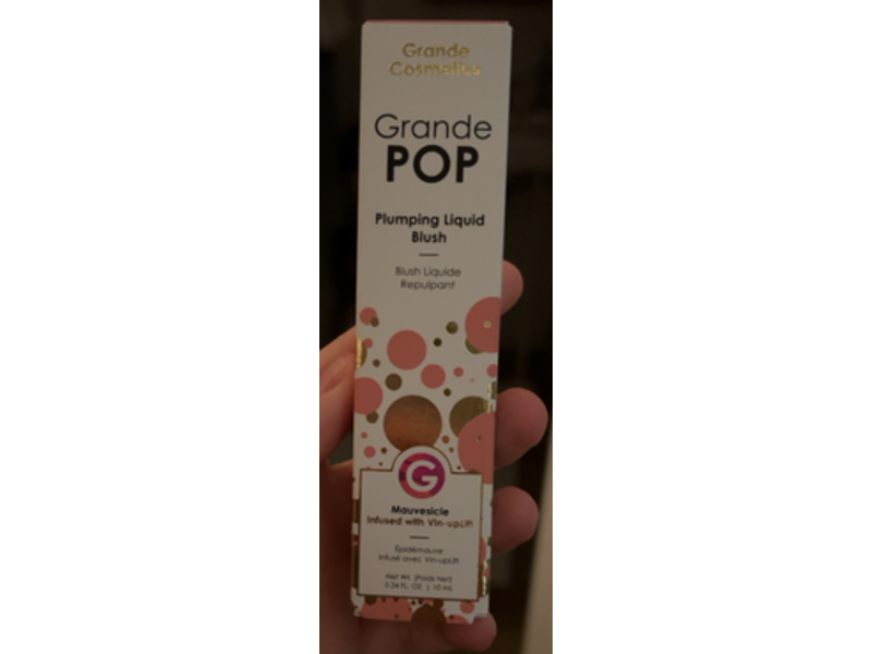 Grande Cosmetics Pop Plumping Liquid Blush, Mauvesicle, 0.34 fl oz/10 mL