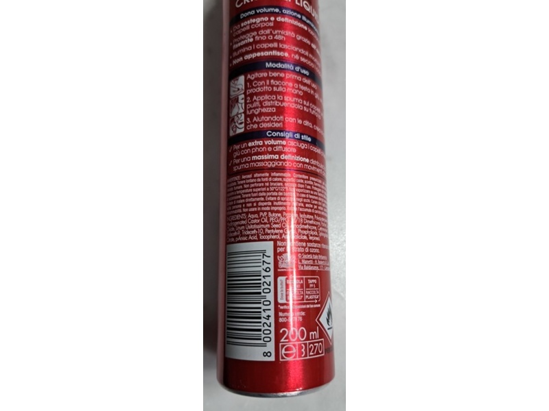 Bilba Spuma Cristalli Liquidi, Extra Strong Hold, 250 mL