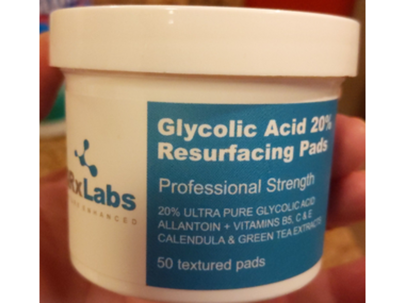 QRxLabs Glycolic Acid 20% Resurfacing Pads, 50 Count