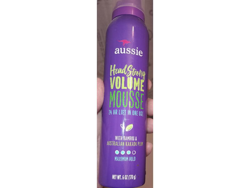Aussie Head Strong Volume Mousse, Bamboo & Australian Kakadu Palm, 6 oz/170 g, Pack Of 2