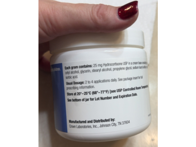 Hydrocortisone Cream 2.5%, 454 g, Crown Laboratories (Rx)