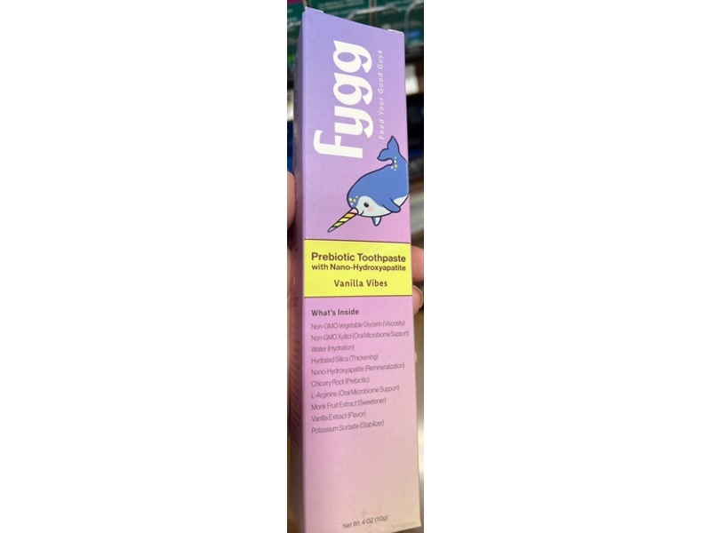 Fygg Prebiotic Toothpaste, Vanilla Vibes, 4 oz/113 g
