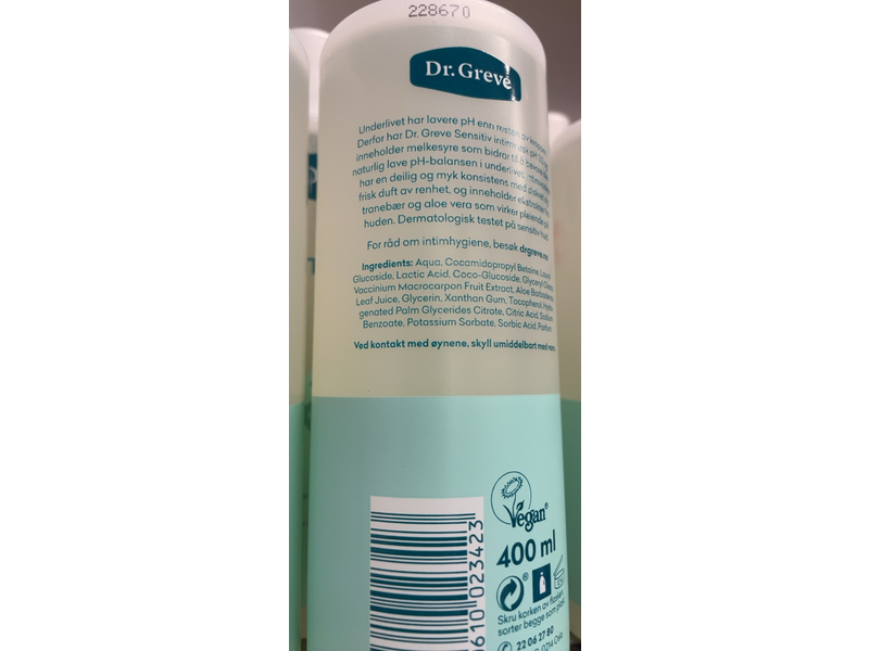 Dr. Greve Sensitive Intimate Wash, 400 mL