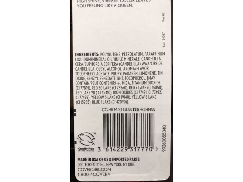 Covergirl Exhibitionist Lip Gloss Limited Edition,125 Highness