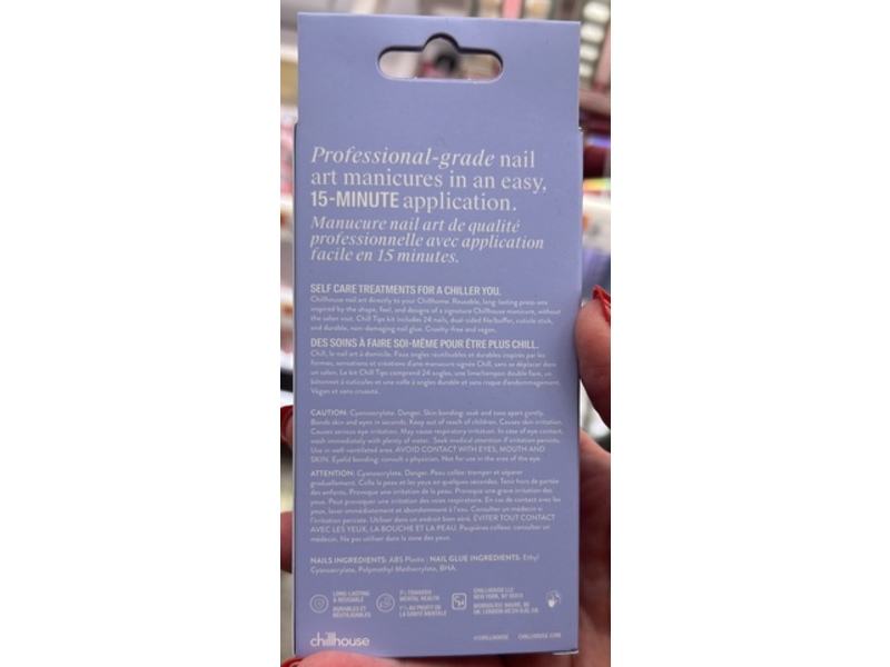 Chillhouse Chill Tips Press-On Fake Nails, Checked Out, 24 Count